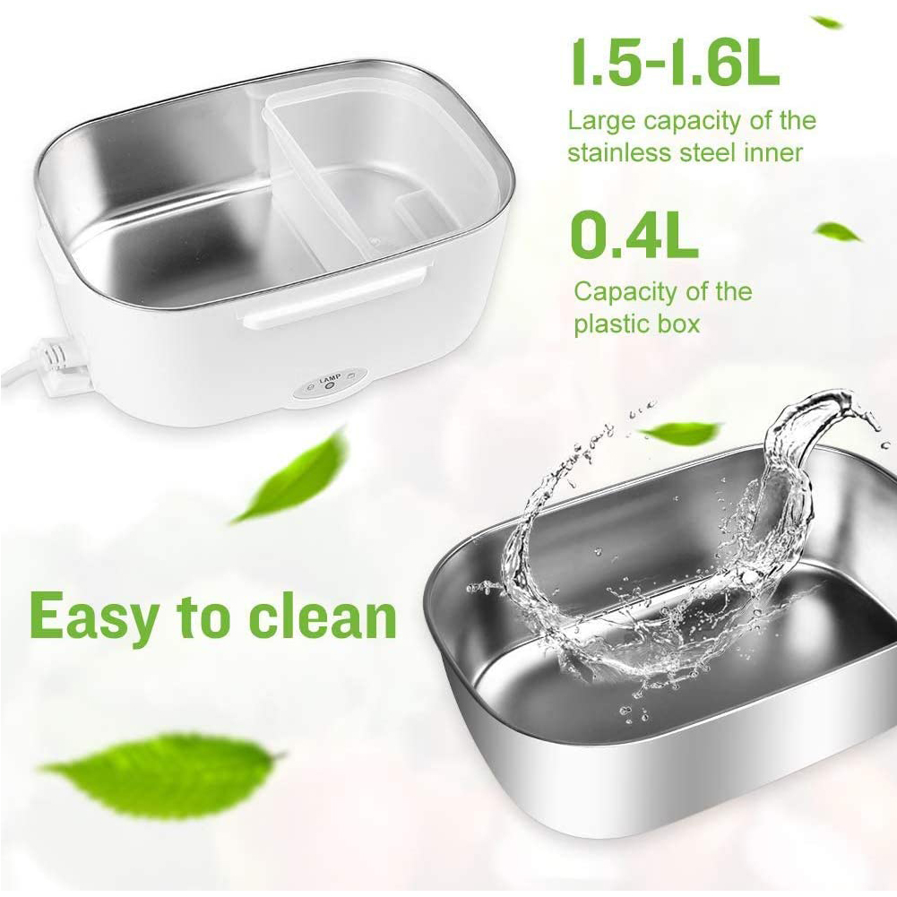 2/1.6L USB Electric Heated Lunch Box Portable Food Warmer